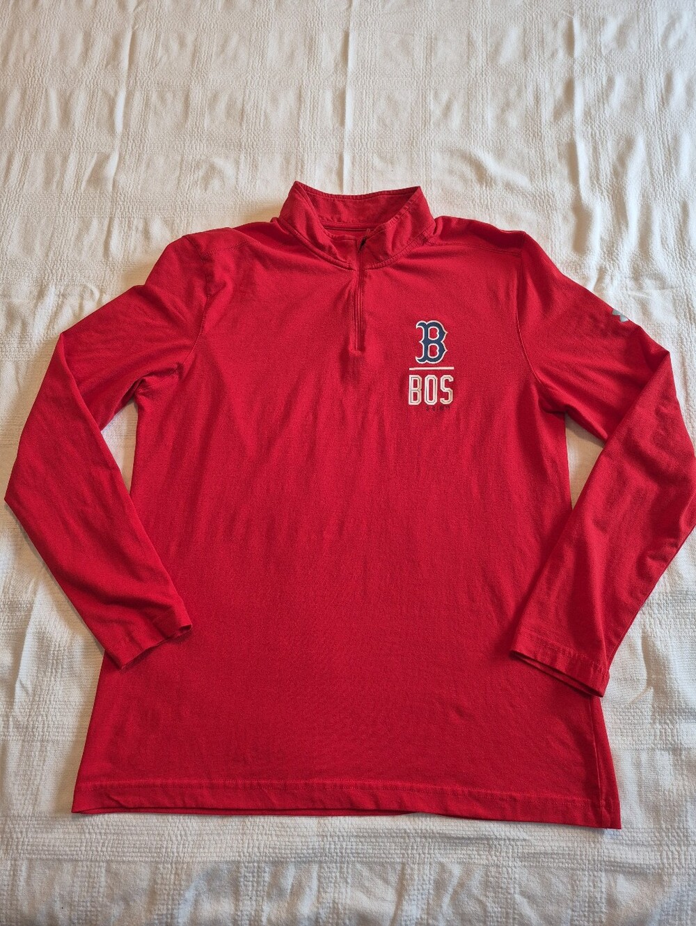 Under Armour Boston Red Sox men's Large long sleeve cotton blend shirt VGUC